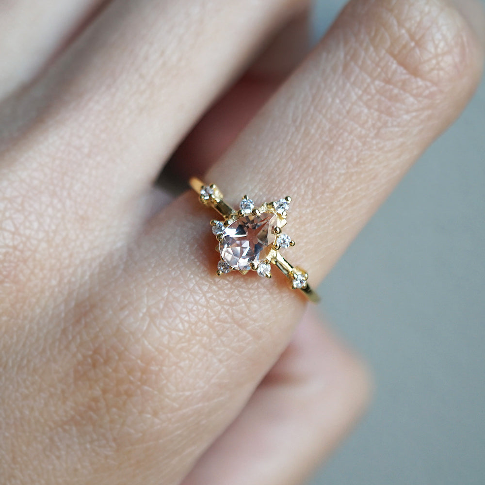 14K Morganite Crush Ring