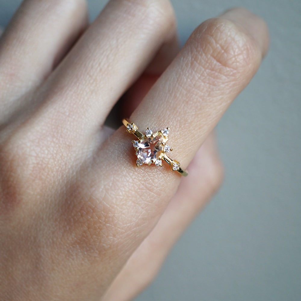 14K Morganite Crush Ring