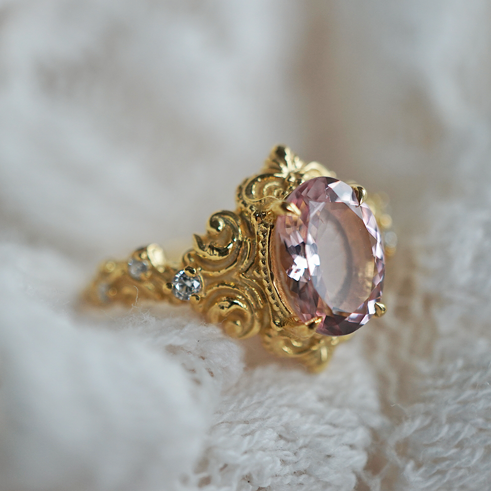 Whispering Bloom Morganite Ring in 14K and 18K Gold