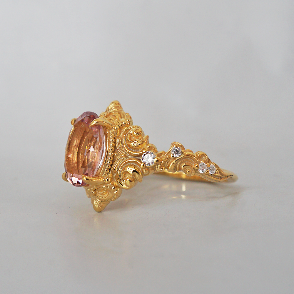 Whispering Bloom Morganite Ring in 14K and 18K Gold