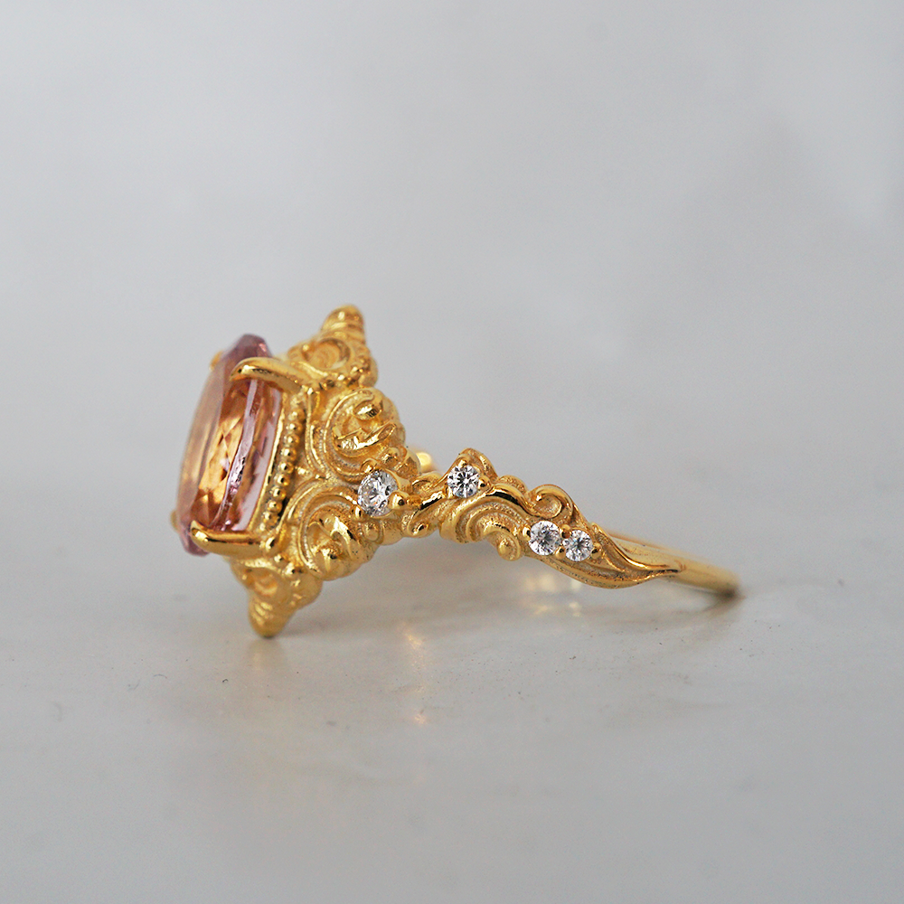 Whispering Bloom Morganite Ring in 14K and 18K Gold