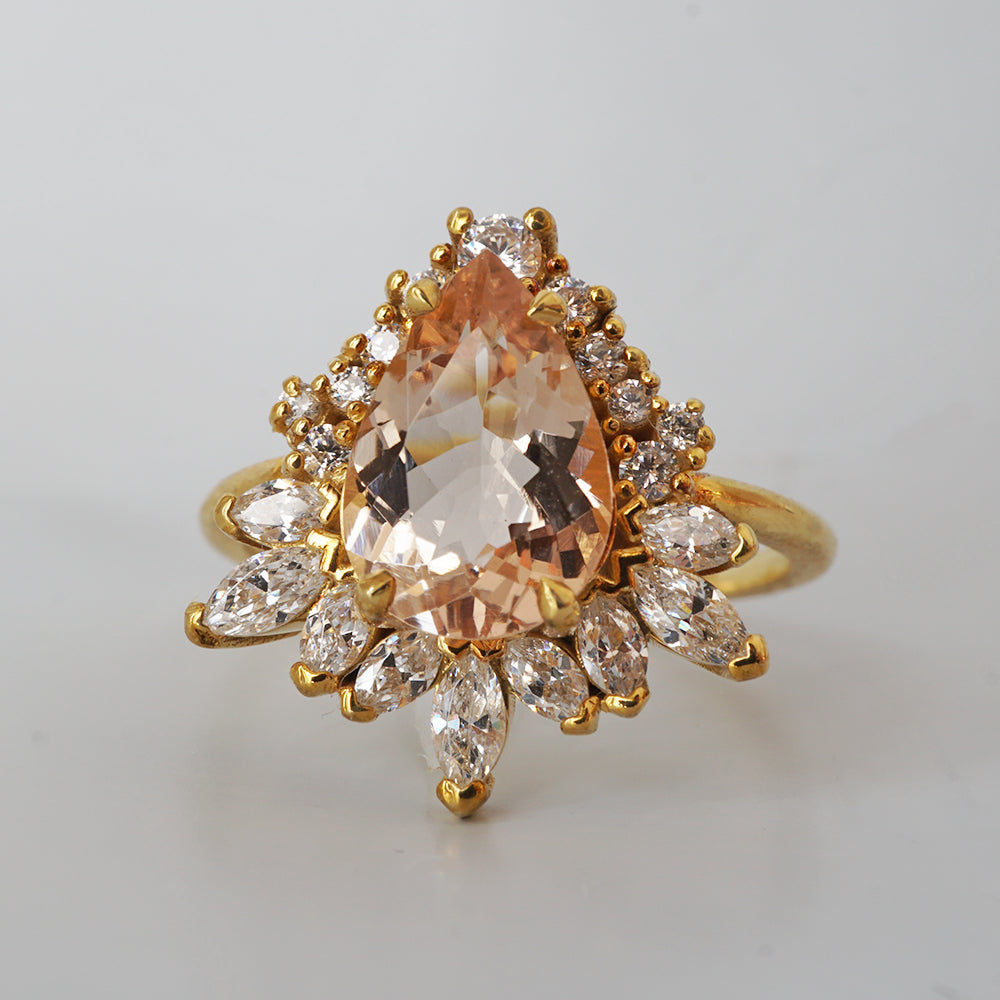 Morganite Opulence Diamond Ring in 14K and 18K Gold