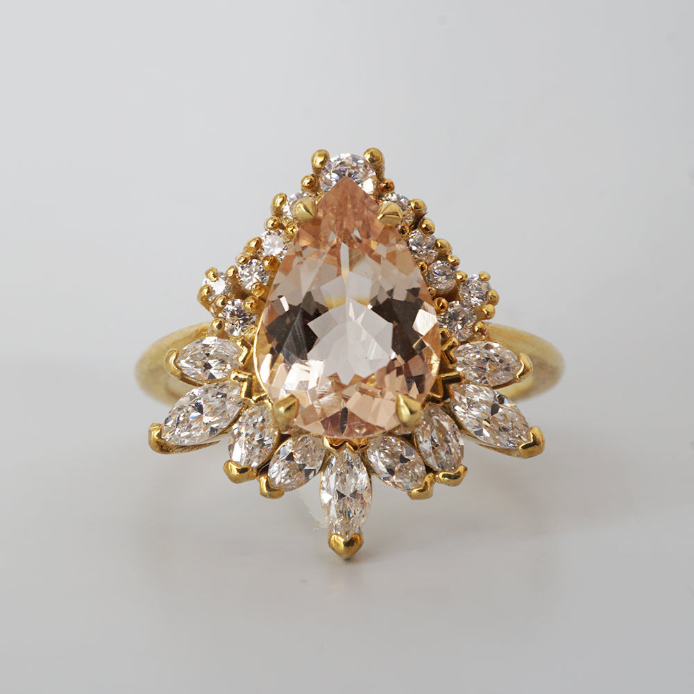 Morganite Opulence Diamond Ring in 14K and 18K Gold