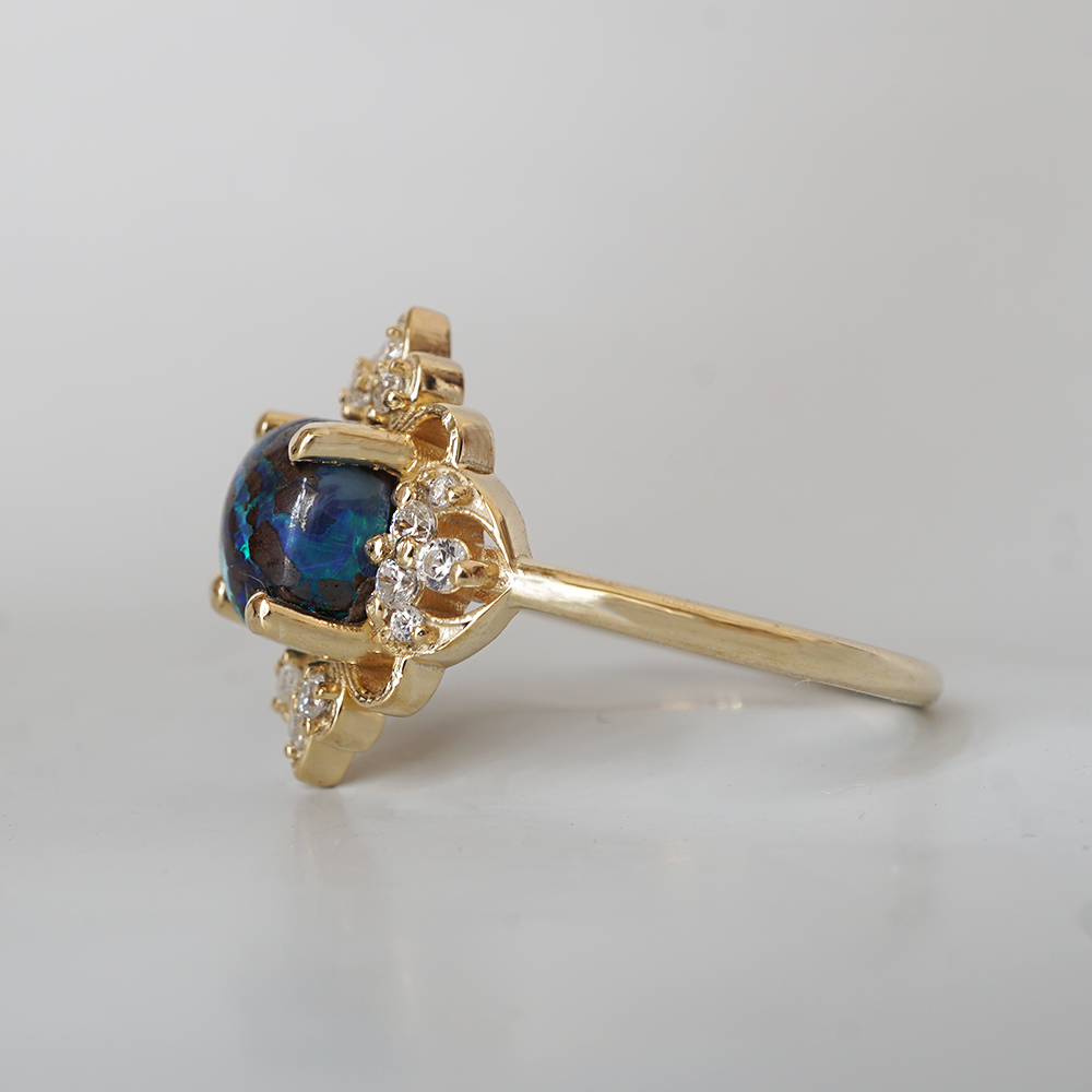 Limited Edition: Nocturne Black Opal Ring in 14K and 18K Gold