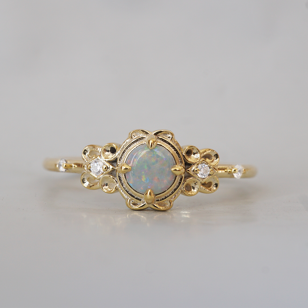 14K Opal Chantilly Ring