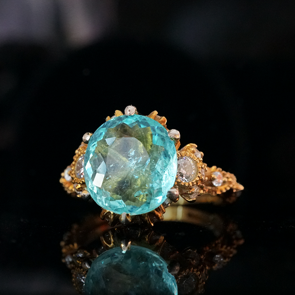 One Of A Kind: Paraiba Tourmaline Westminster Diamond Ring in 14K and 18K Gold