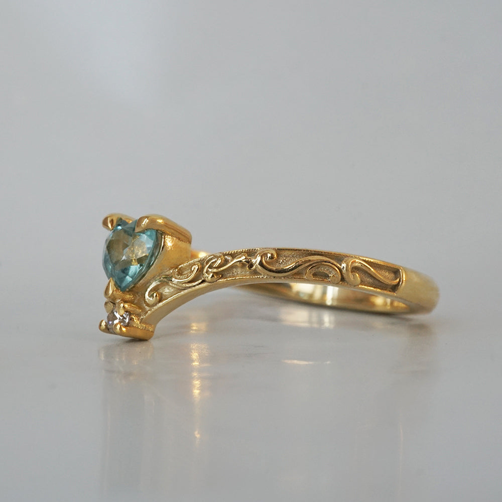 Limited Edition: Paraiba Tourmaline Heart Ring in 14K and 18K Gold