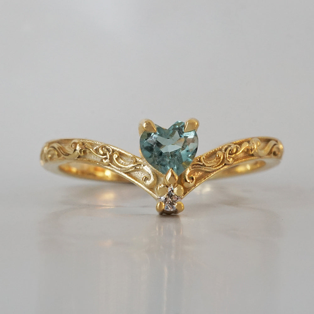 Limited Edition: Paraiba Tourmaline Heart Ring in 14K and 18K Gold