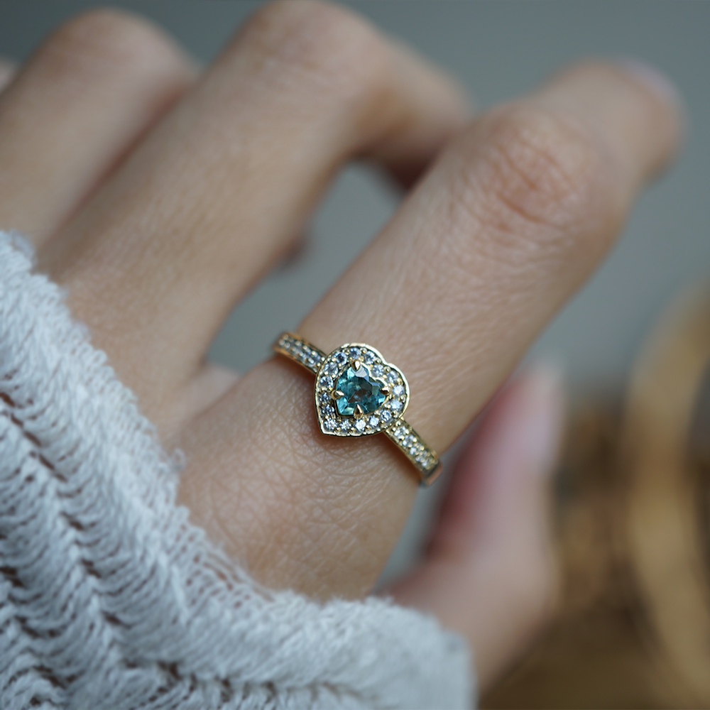 Limited Edition: Paraiba Tourmaline Classic Heart Ring in 14K and 18K Gold