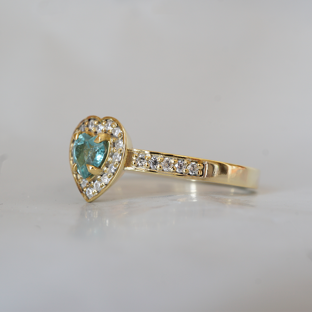 Limited Edition: Paraiba Tourmaline Classic Heart Ring in 14K and 18K Gold