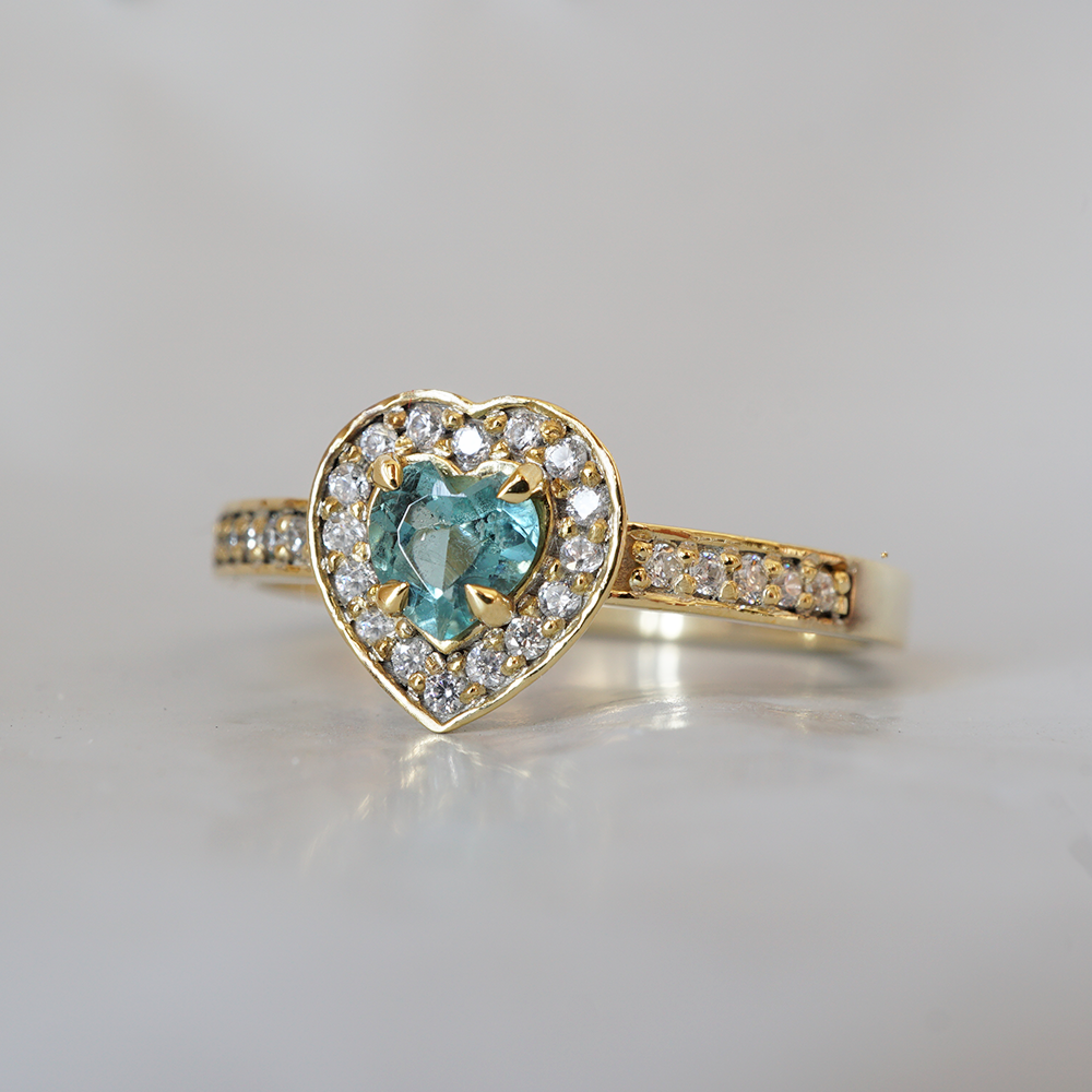 Limited Edition: Paraiba Tourmaline Classic Heart Ring in 14K and 18K Gold