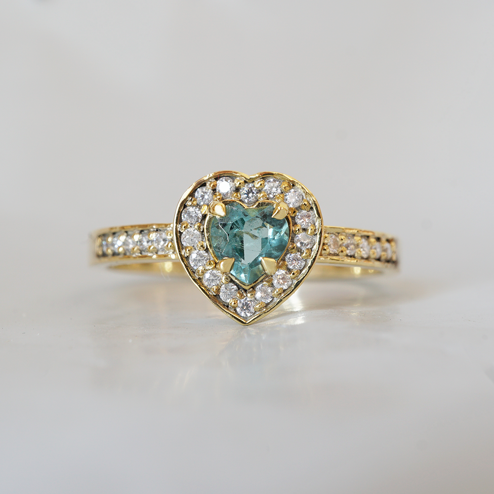 Limited Edition: Paraiba Tourmaline Classic Heart Ring in 14K and 18K Gold