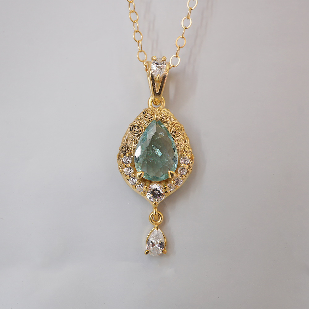 One Of A Kind: La Vie En Rose Paraiba Tourmaline Drop Necklace