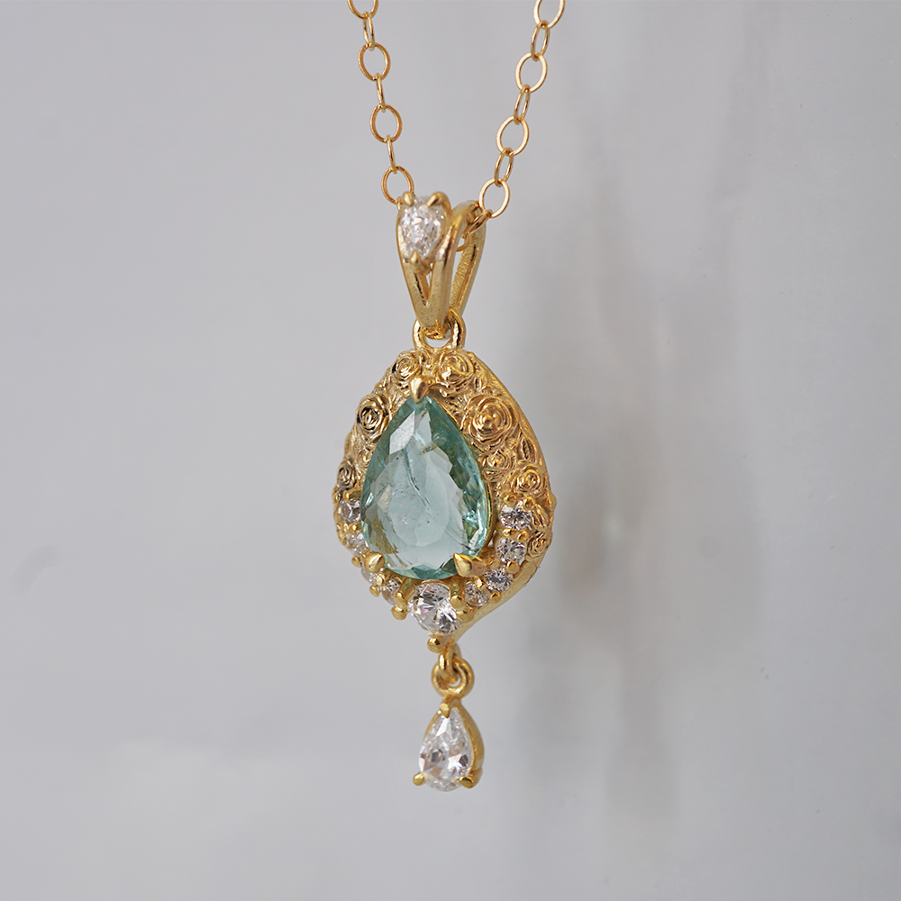 One Of A Kind: La Vie En Rose Paraiba Tourmaline Drop Necklace