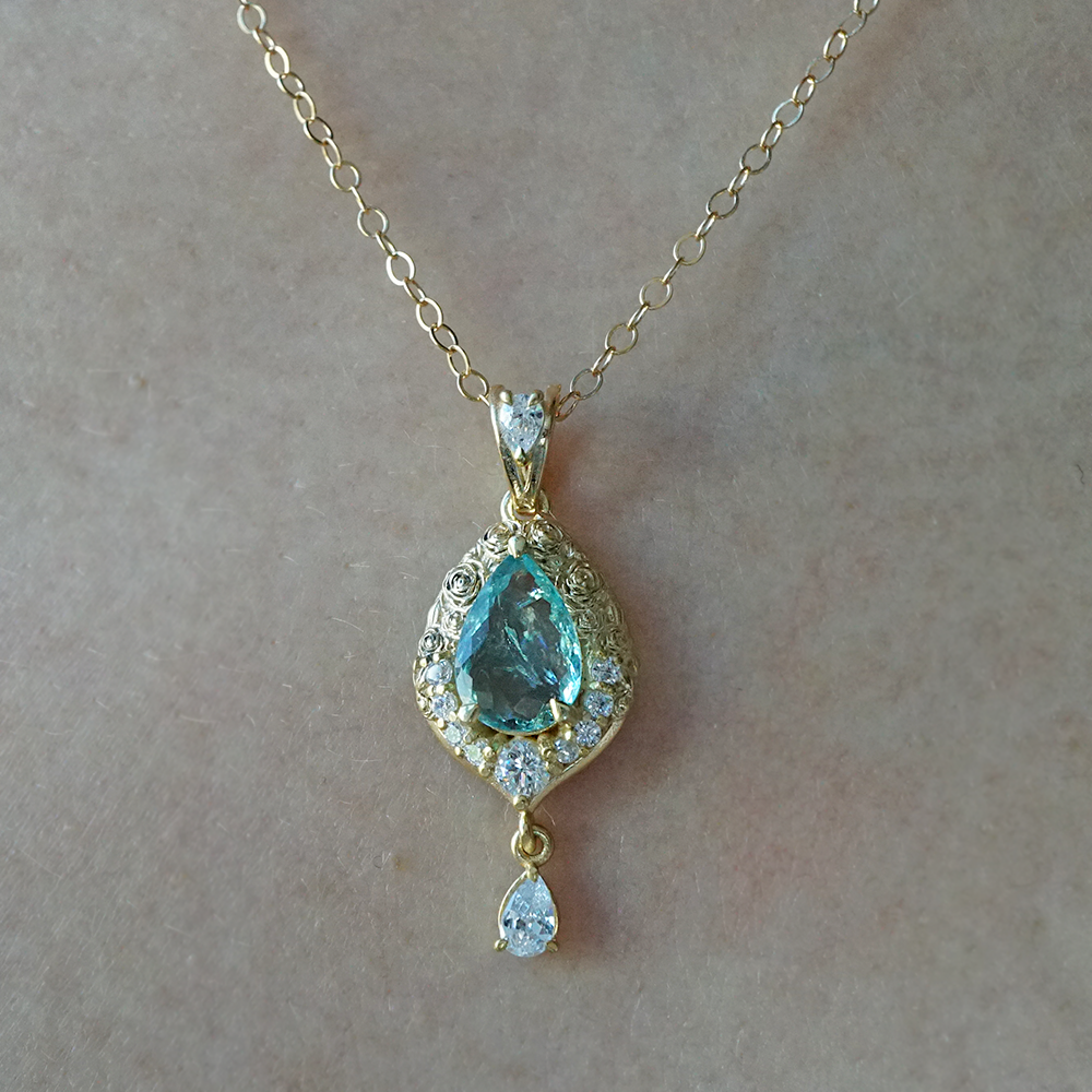 One Of A Kind: La Vie En Rose Paraiba Tourmaline Drop Necklace