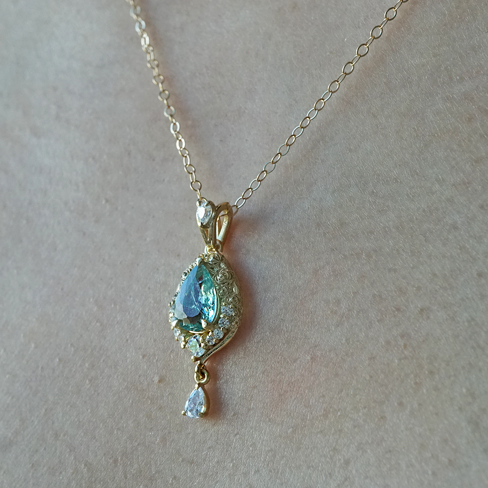 One Of A Kind: La Vie En Rose Paraiba Tourmaline Drop Necklace