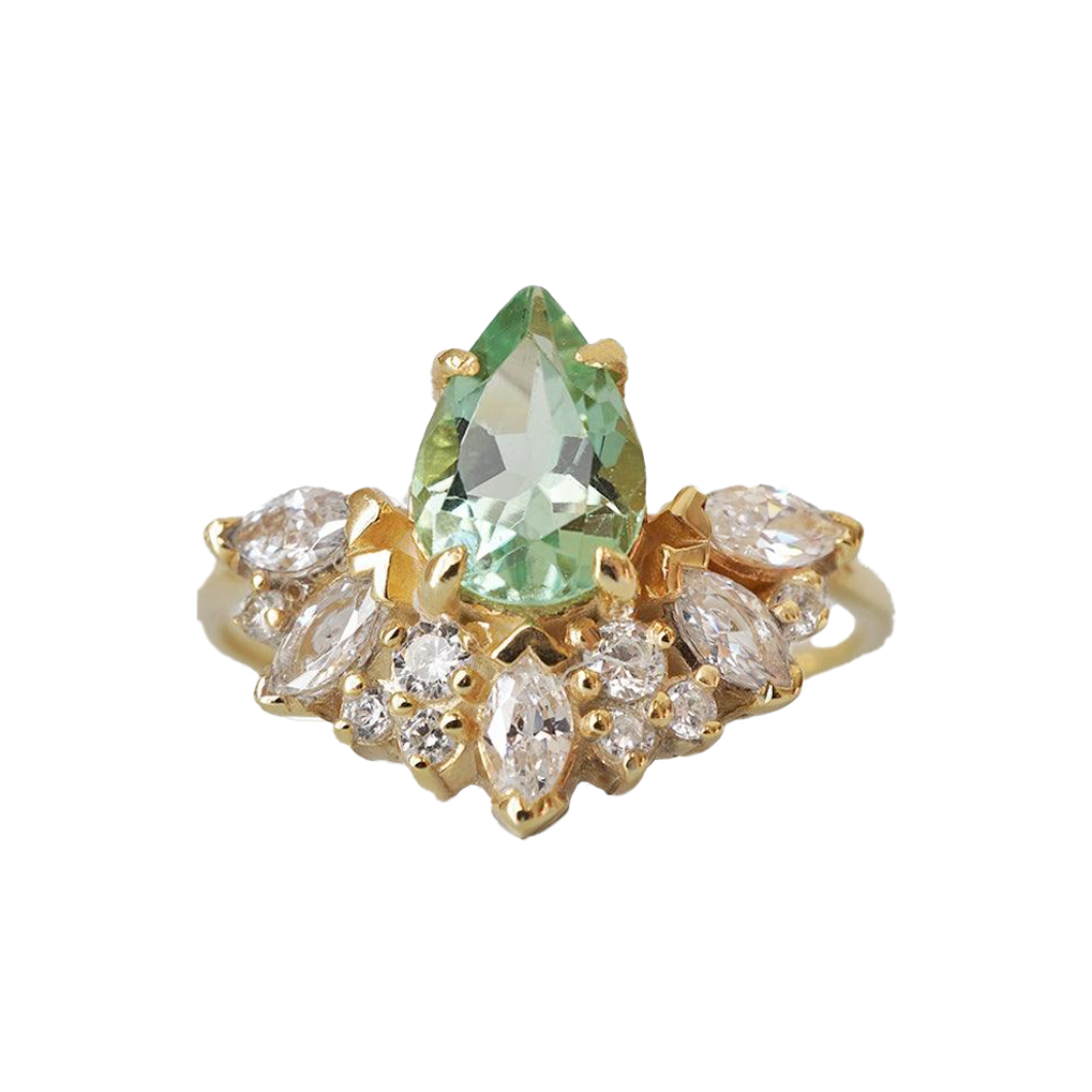 14K Parisian Mint Green Tourmaline Ring