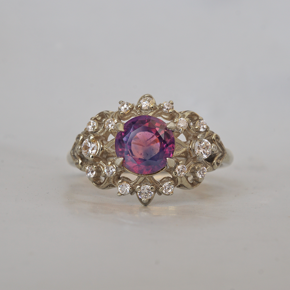 One Of A Kind: Purple Sapphire Mystique Diamond Ring in 14K and 18K Gold