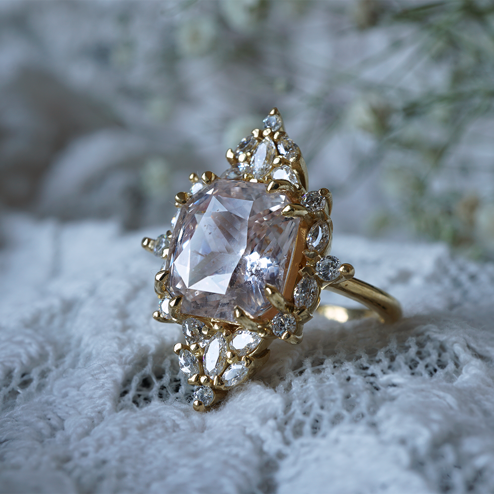 One Of A Kind: Majestic Pink Sapphire Diamond Ring