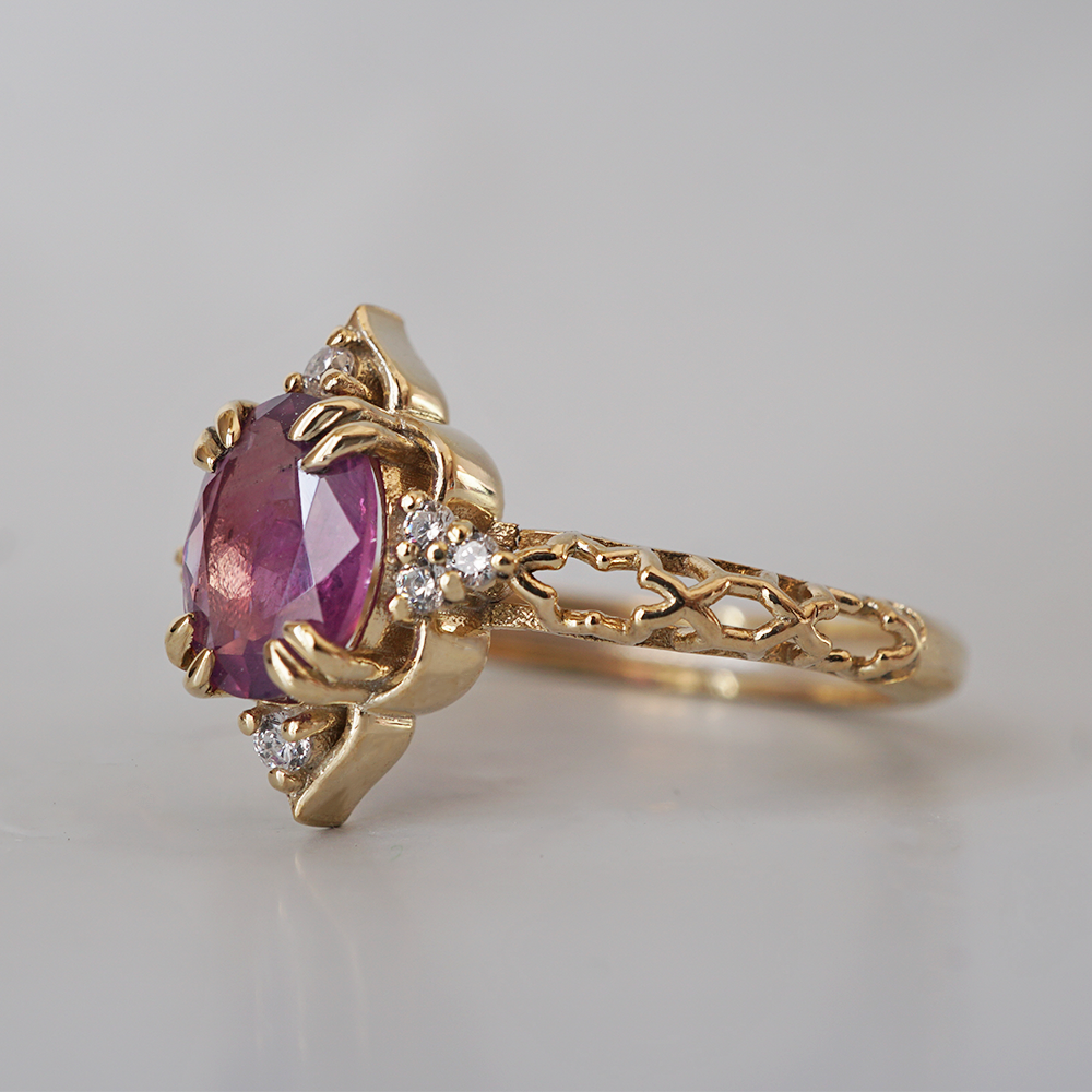 Cairo Starry Night Purple Sapphire Ring in 14K and 18K Gold