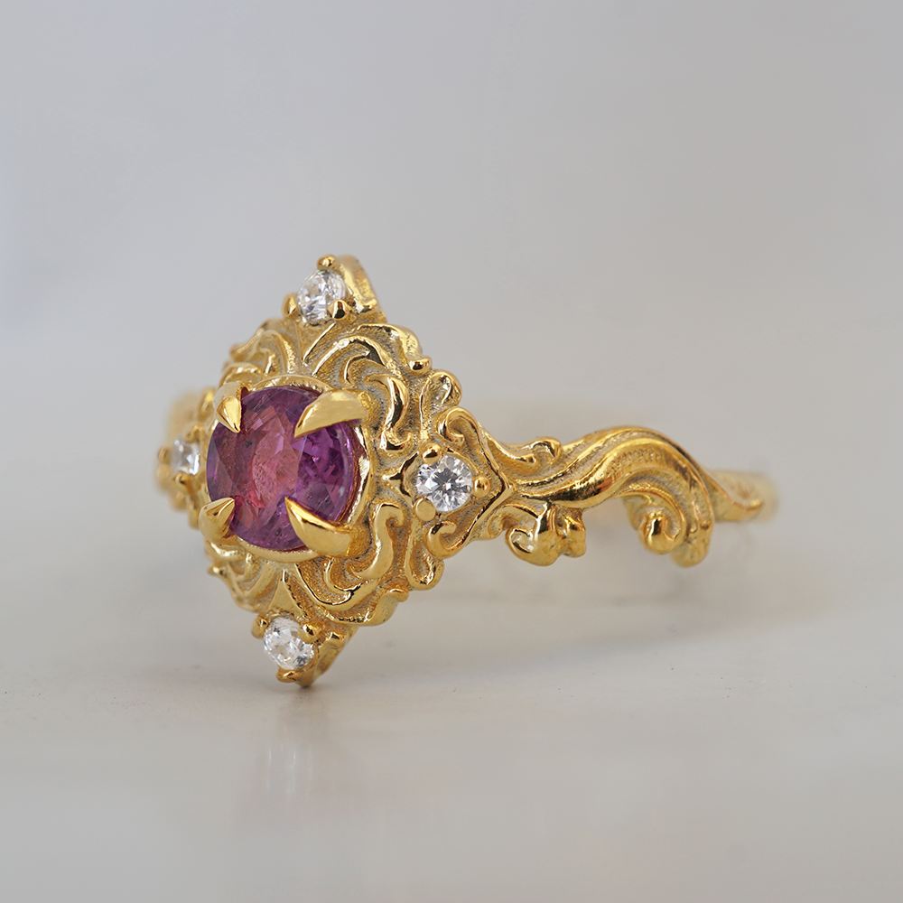 Purple Sapphire Serenade Ring in 14K and 18K Gold