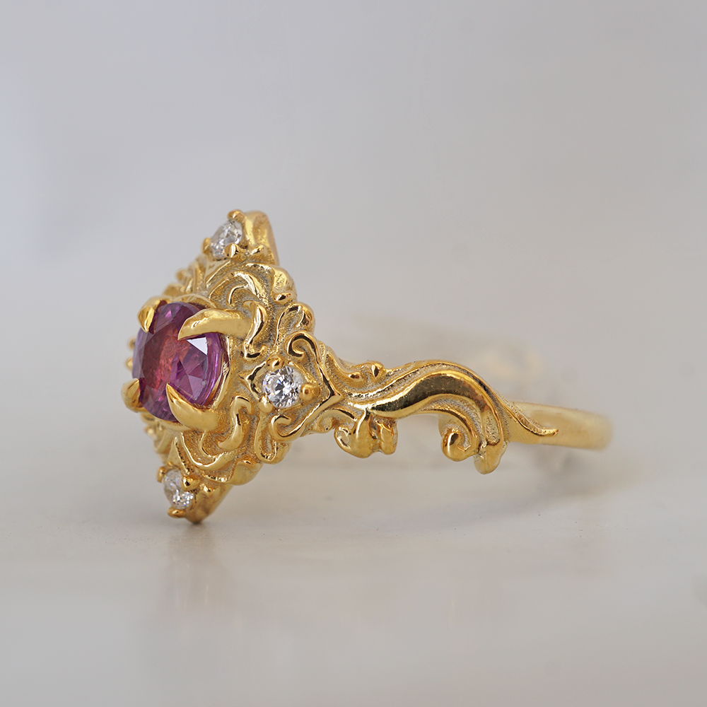 Purple Sapphire Serenade Ring in 14K and 18K Gold