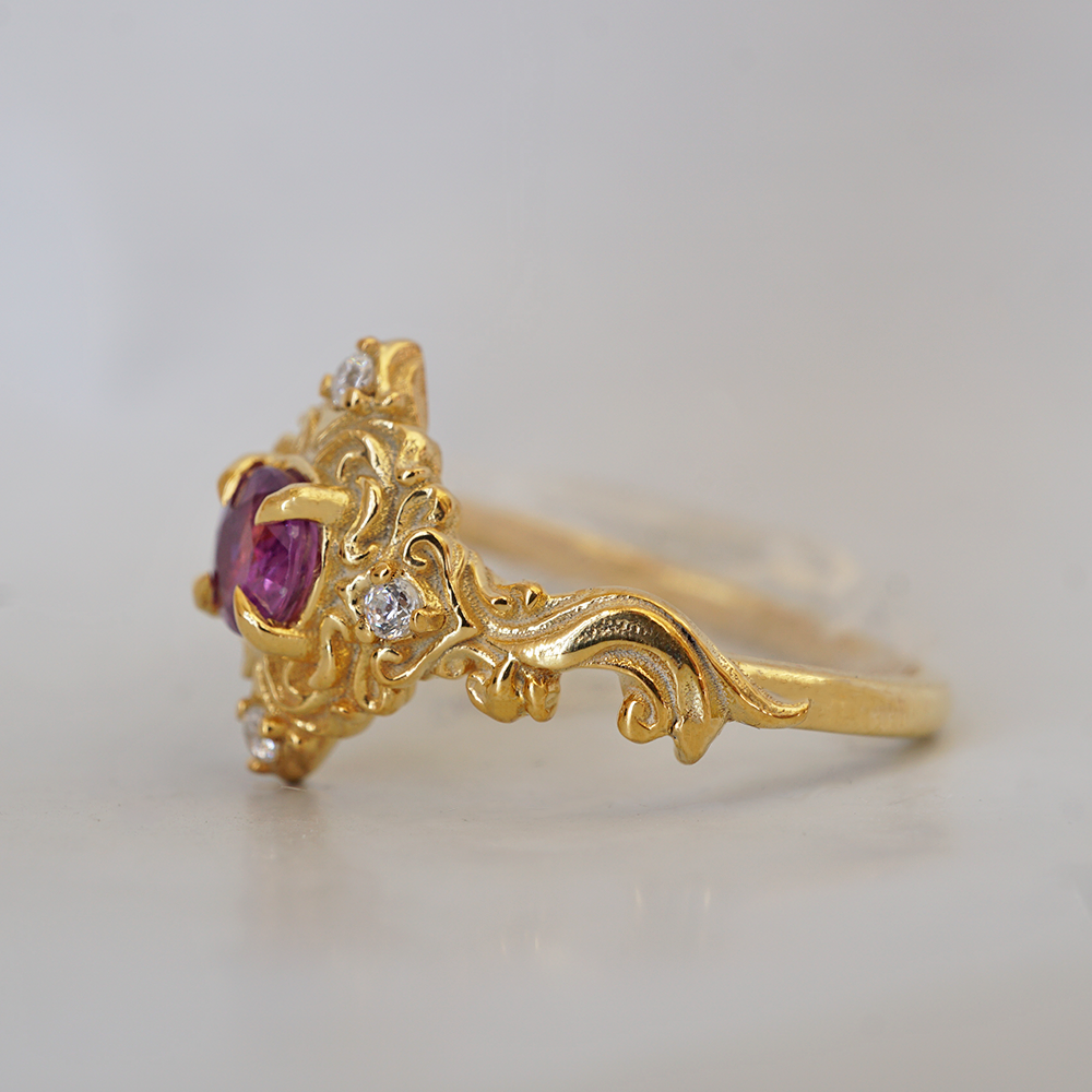 Purple Sapphire Serenade Ring in 14K and 18K Gold