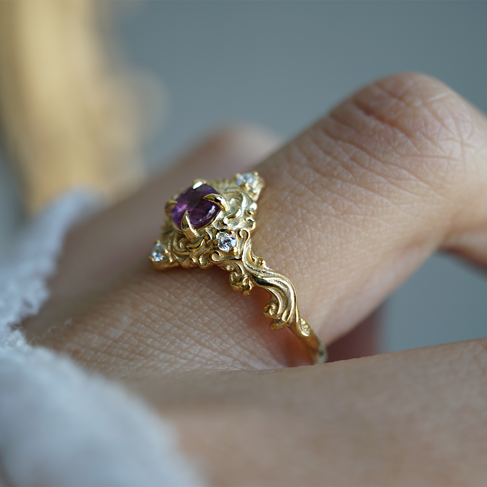 Purple Sapphire Serenade Ring in 14K and 18K Gold