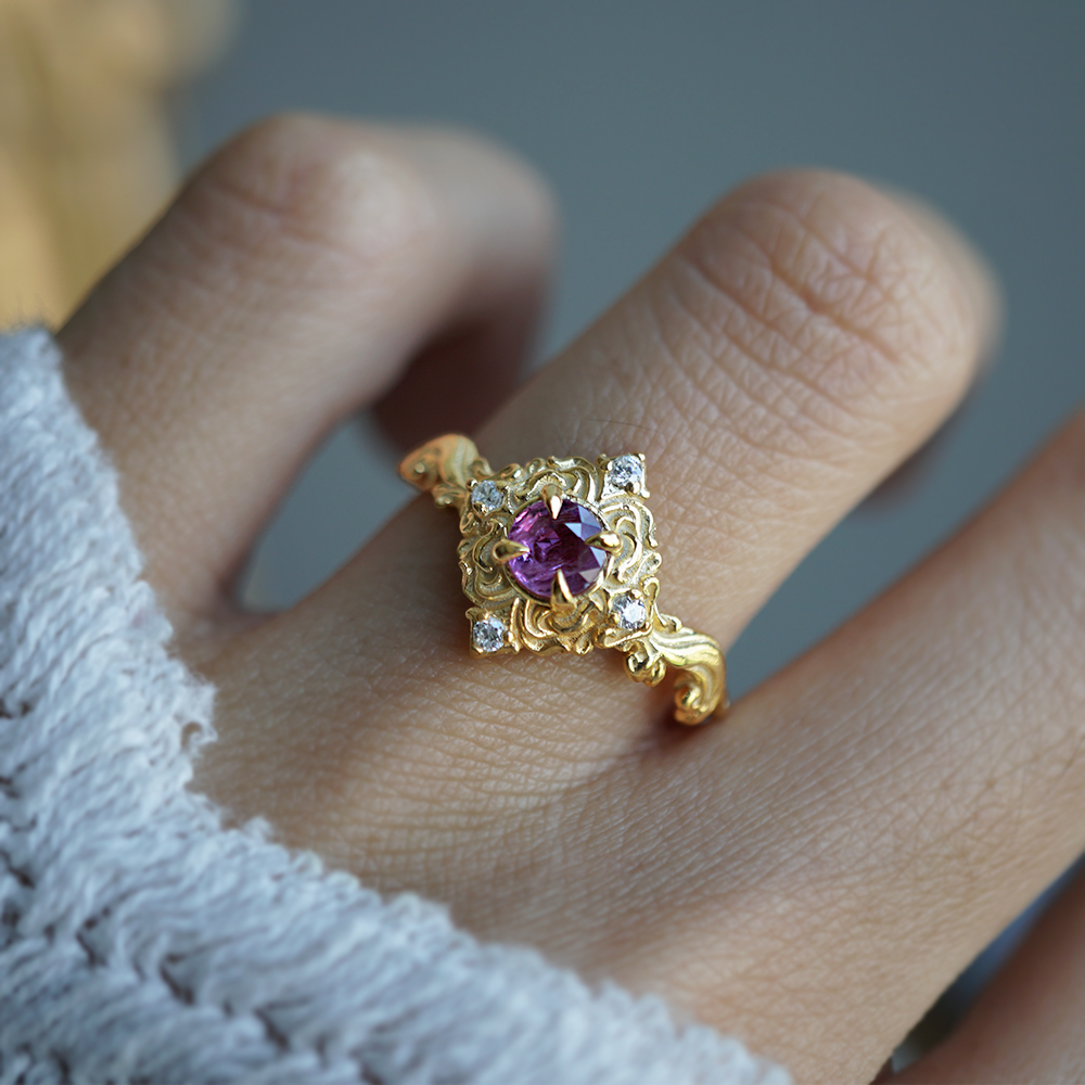 Purple Sapphire Serenade Ring in 14K and 18K Gold