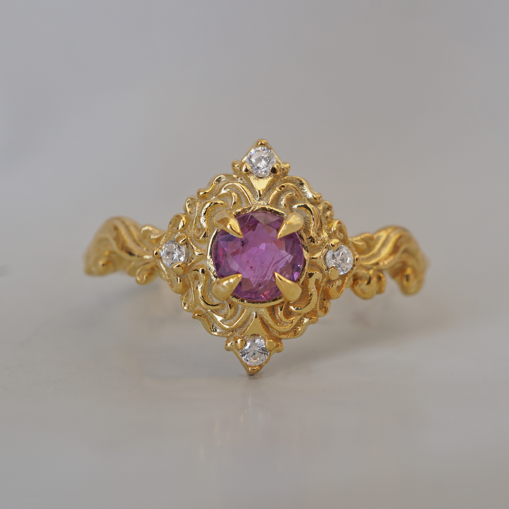 Purple Sapphire Serenade Ring in 14K and 18K Gold