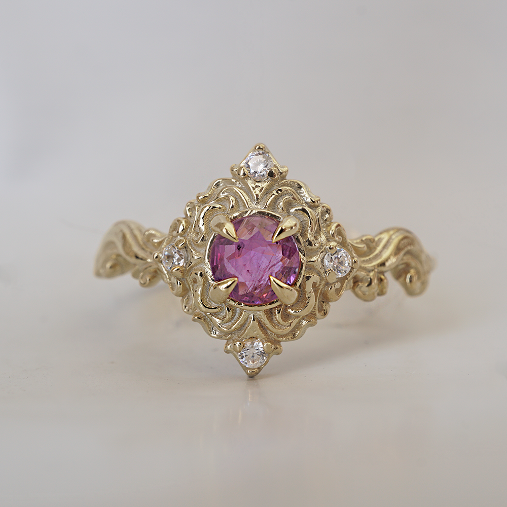 Purple Sapphire Serenade Ring in 14K and 18K Gold