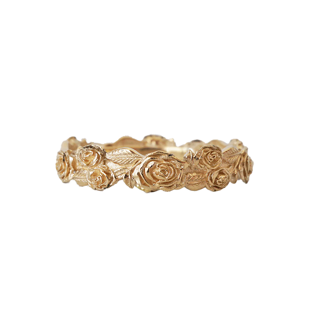 Floral Roses Eternity Band in 14K and 18K Gold