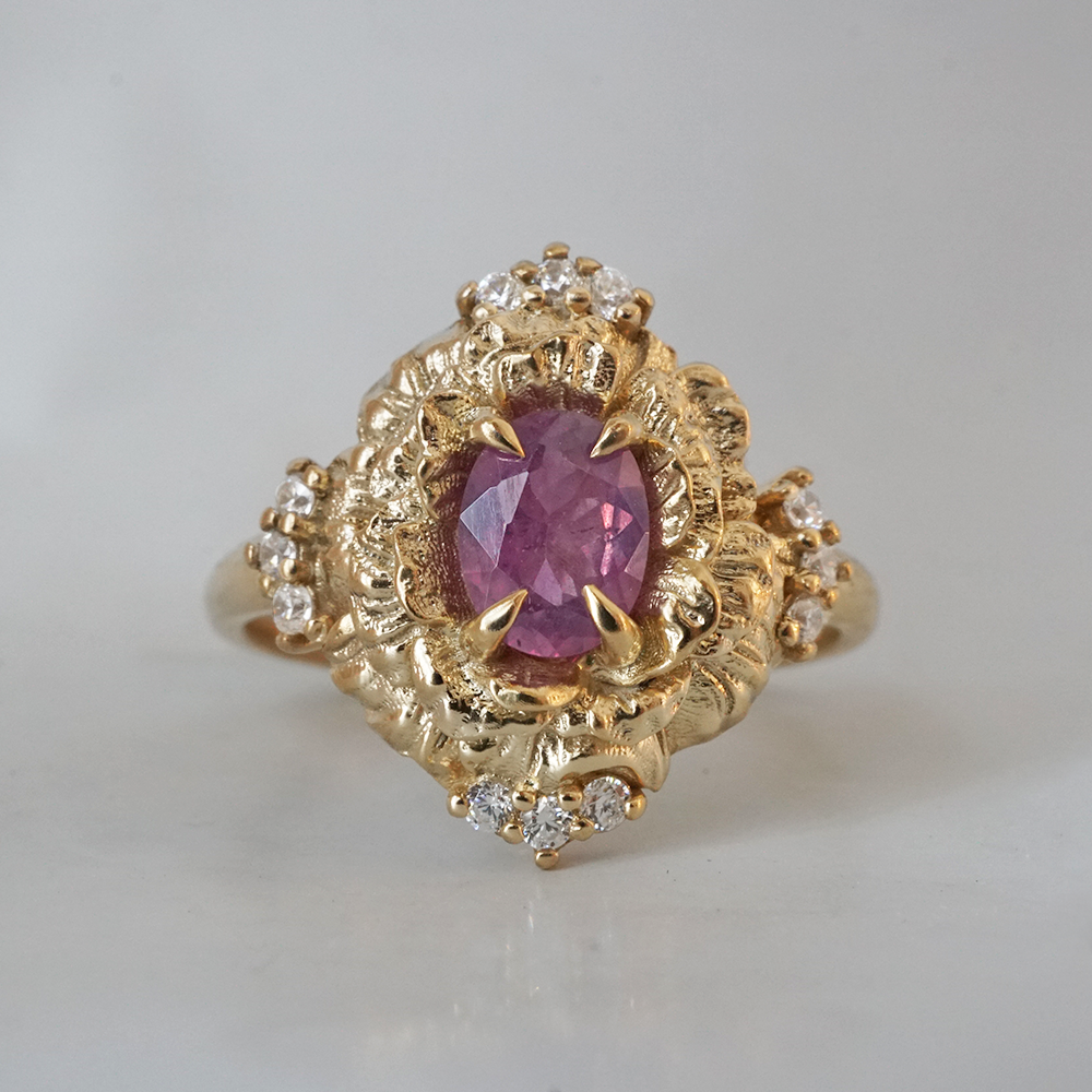 Purple Sapphire Serenade Rose Ring in 14K and 18K Gold