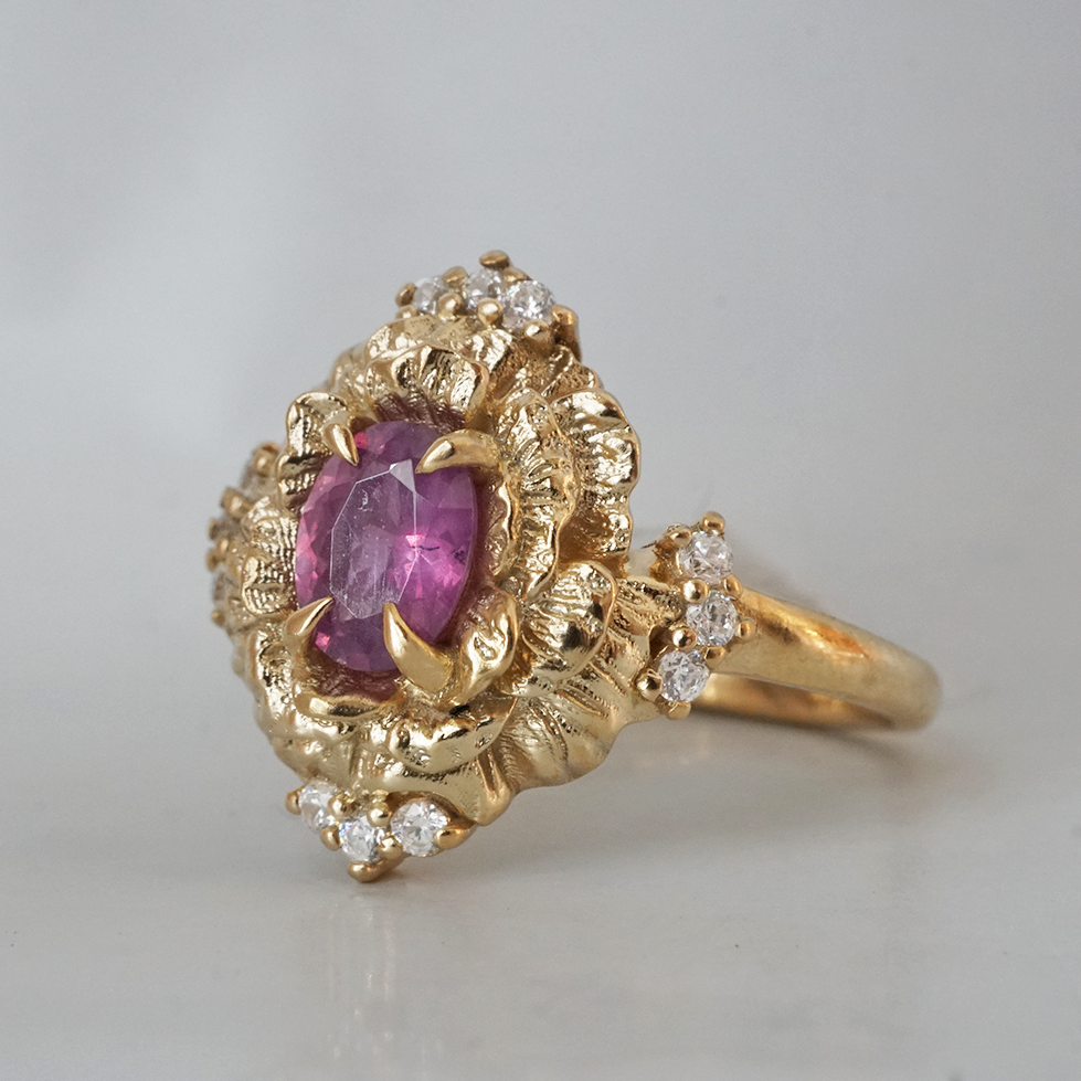 Purple Sapphire Serenade Rose Ring in 14K and 18K Gold