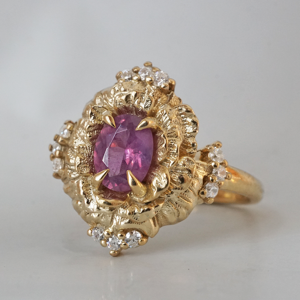 Purple Sapphire Serenade Rose Ring in 14K and 18K Gold