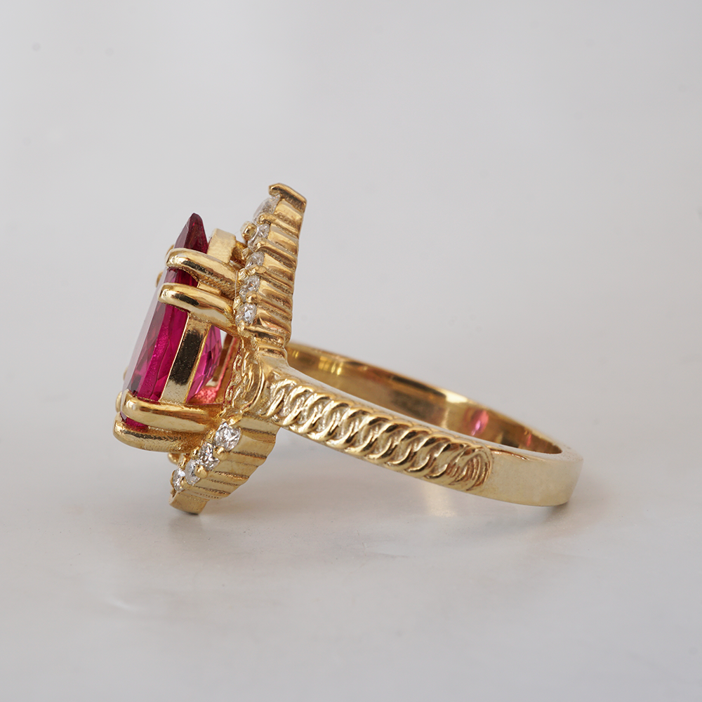 One Of A Kind: Aiza Rubellite Diamond Ring in 14K and 18K Gold