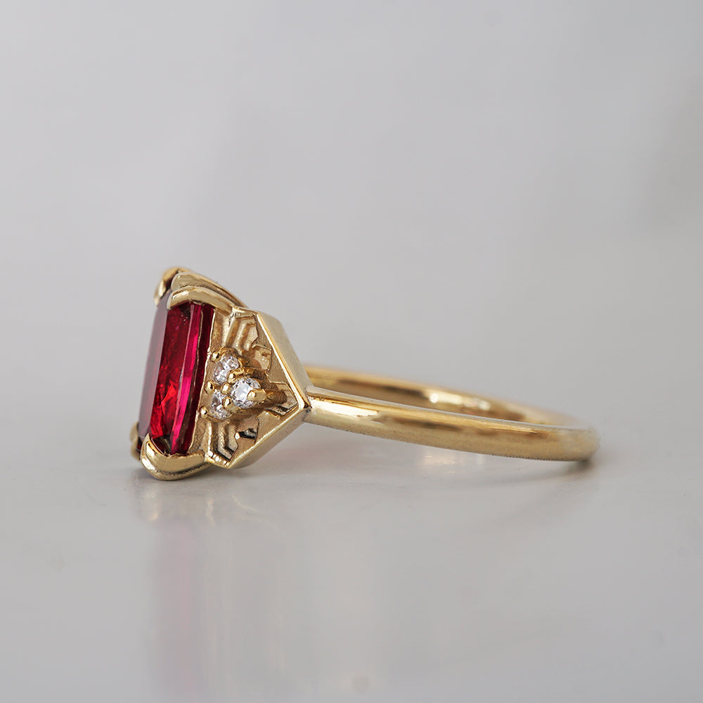 One Of A Kind: Alhambra Glow Rubellite Cushion Ring in 14K and 18K Gold