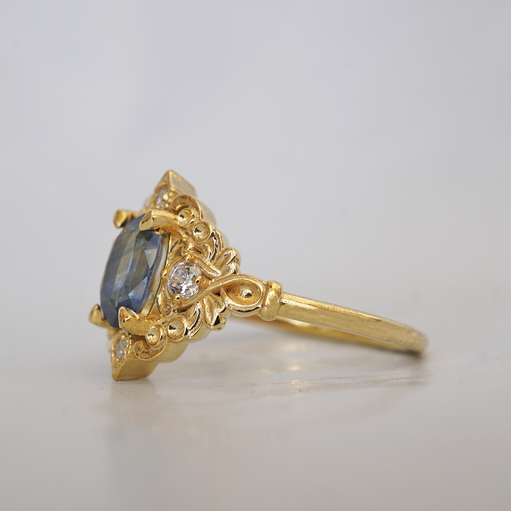 Serenade of the Sky Sapphire Diamond Ring in 14K and 18K Gold