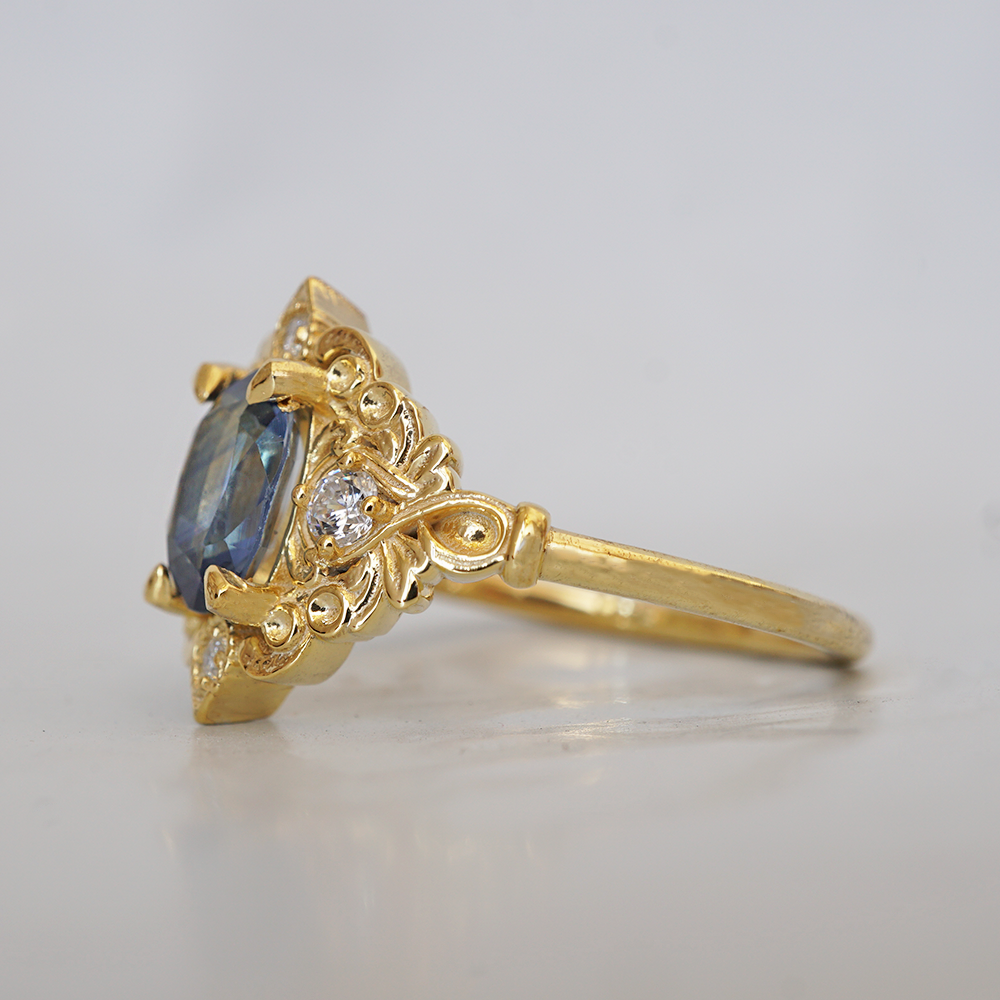 Serenade of the Sky Sapphire Diamond Ring in 14K and 18K Gold