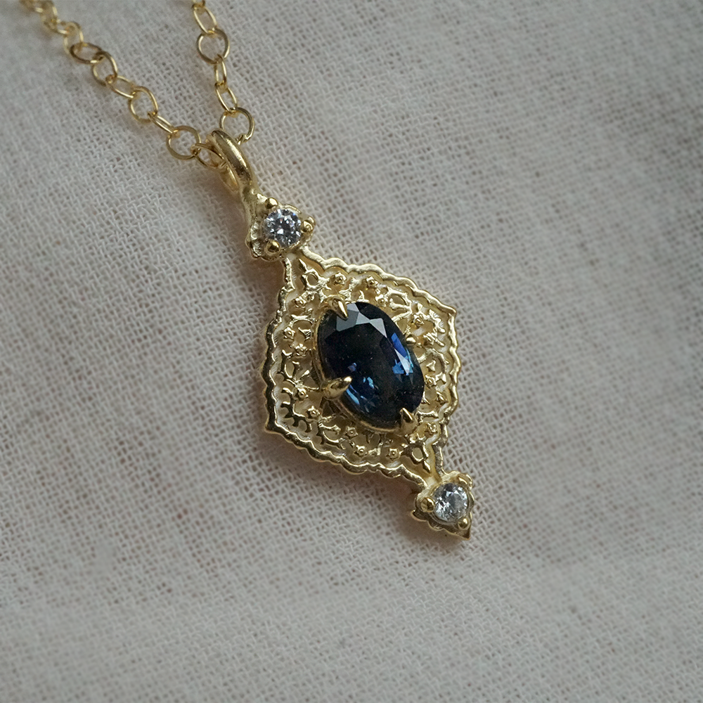 Cairo Blossom Blue Sapphire Necklace