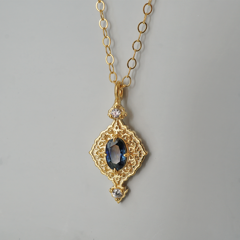 Cairo Blossom Blue Sapphire Necklace