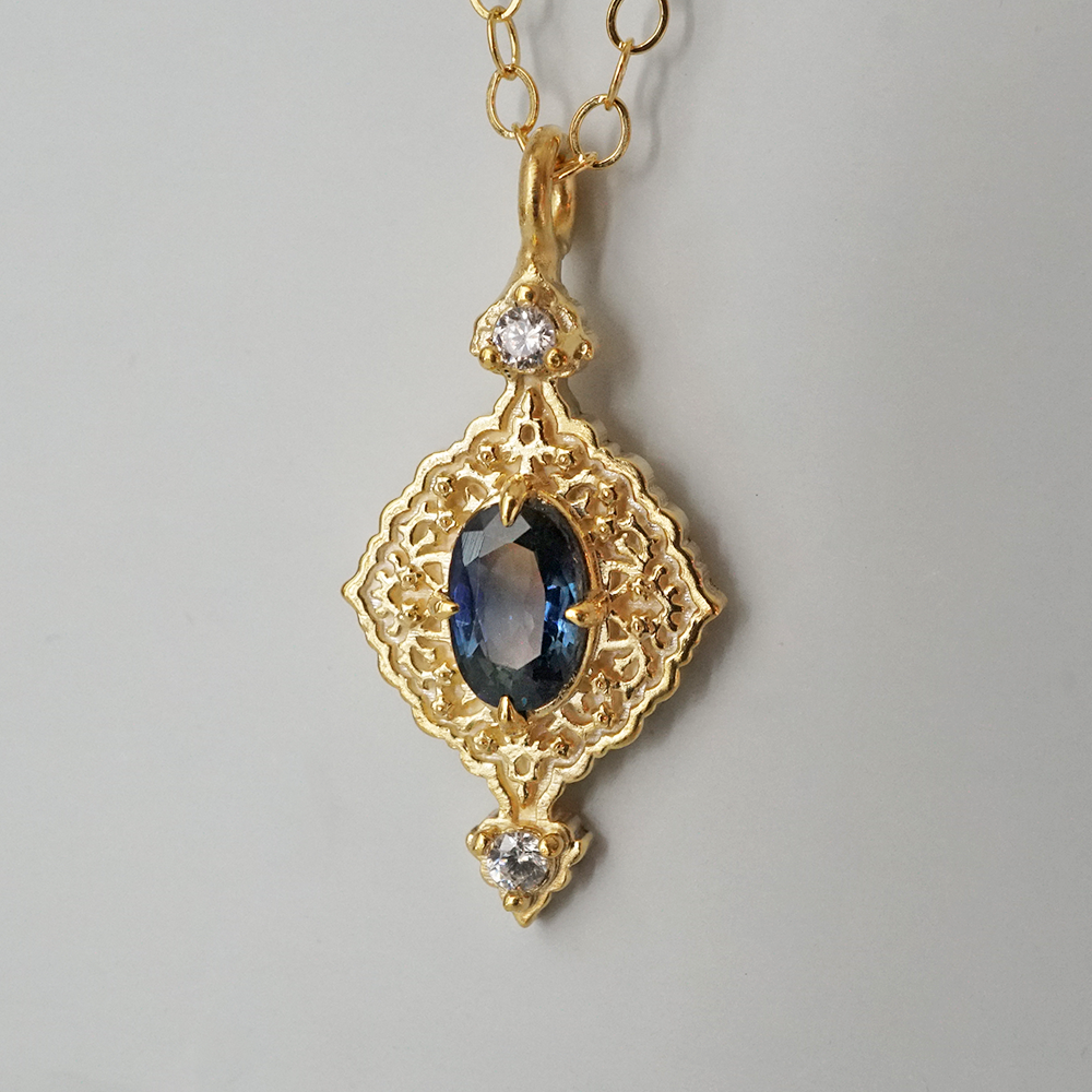 Cairo Blossom Blue Sapphire Necklace