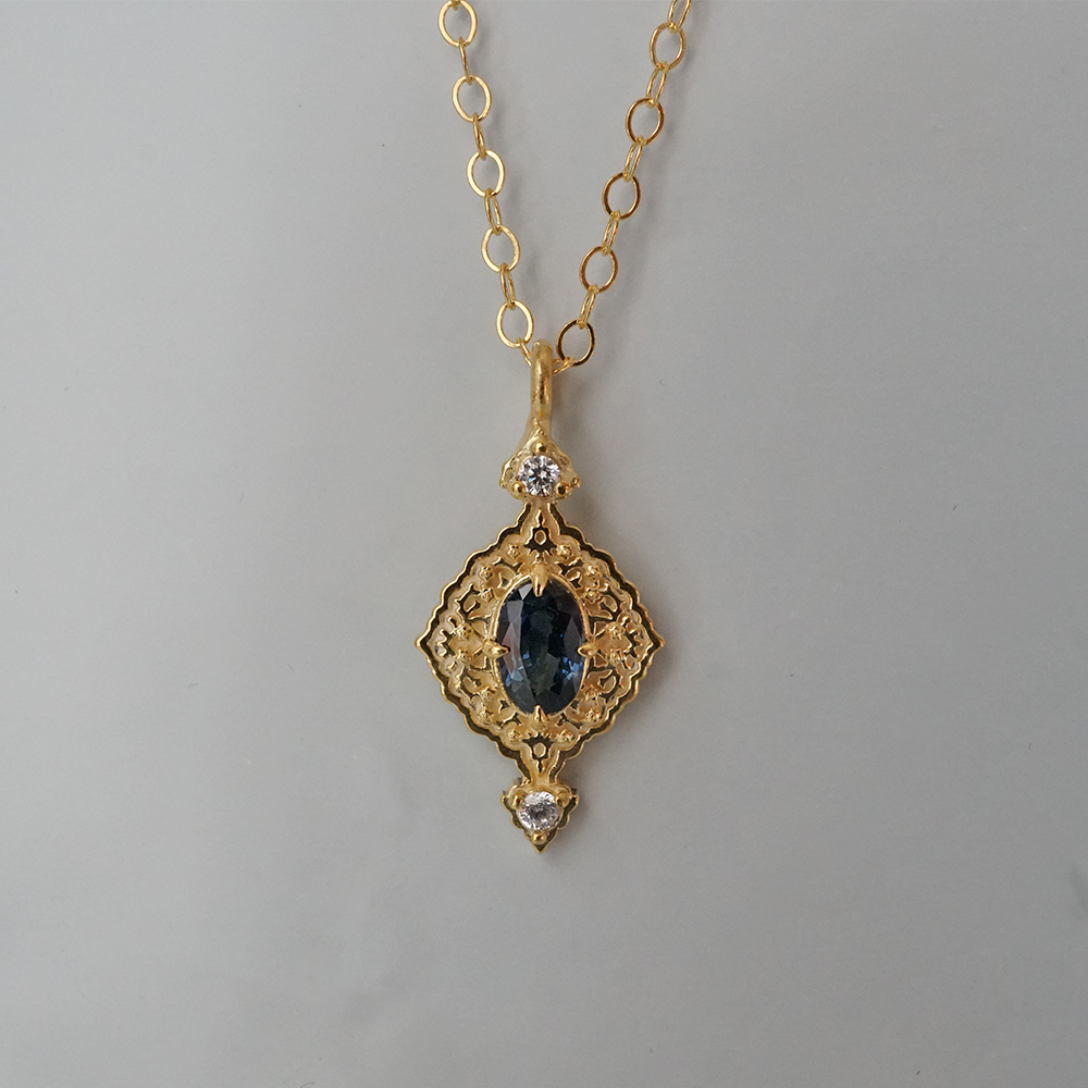 Cairo Blossom Blue Sapphire Necklace