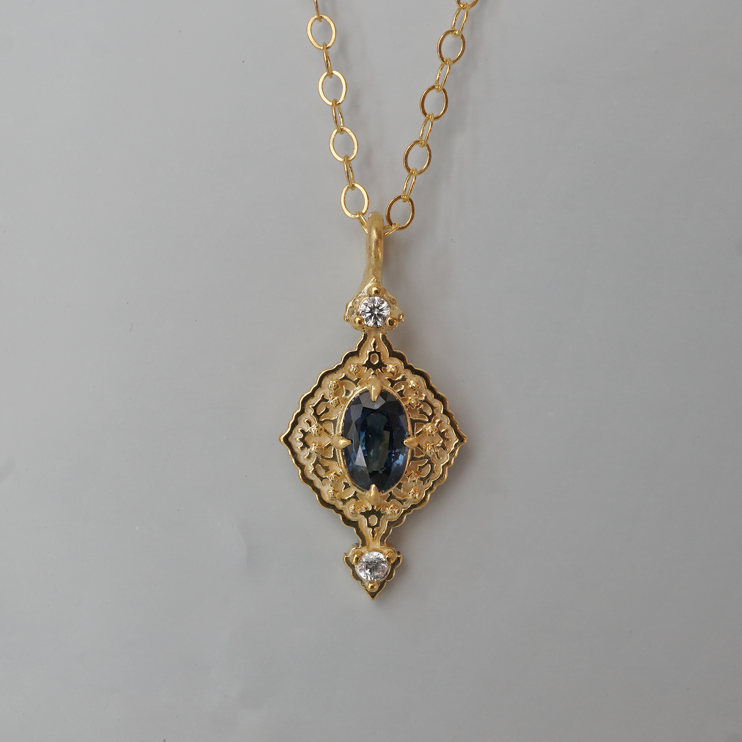 Cairo Blossom Blue Sapphire Necklace