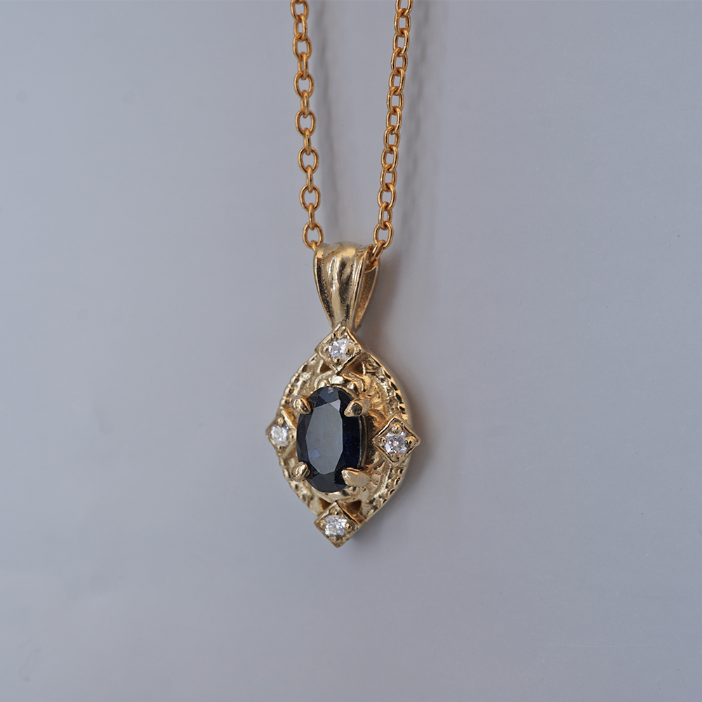 Cairo Moonlight Blue Sapphire Necklace