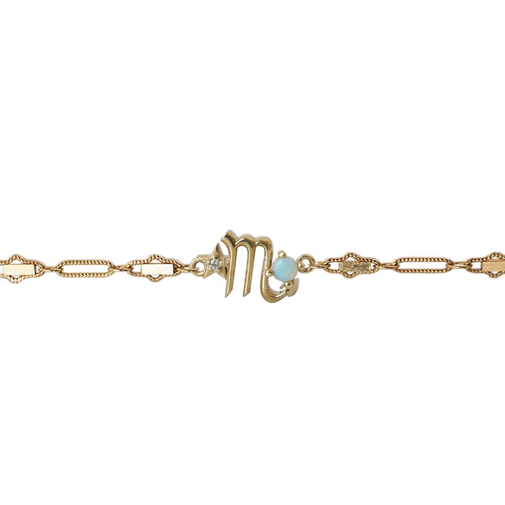 14K Scorpio Horoscope Birthstone Bracelet (Opal + Citrine) - Tippy Taste Jewelry