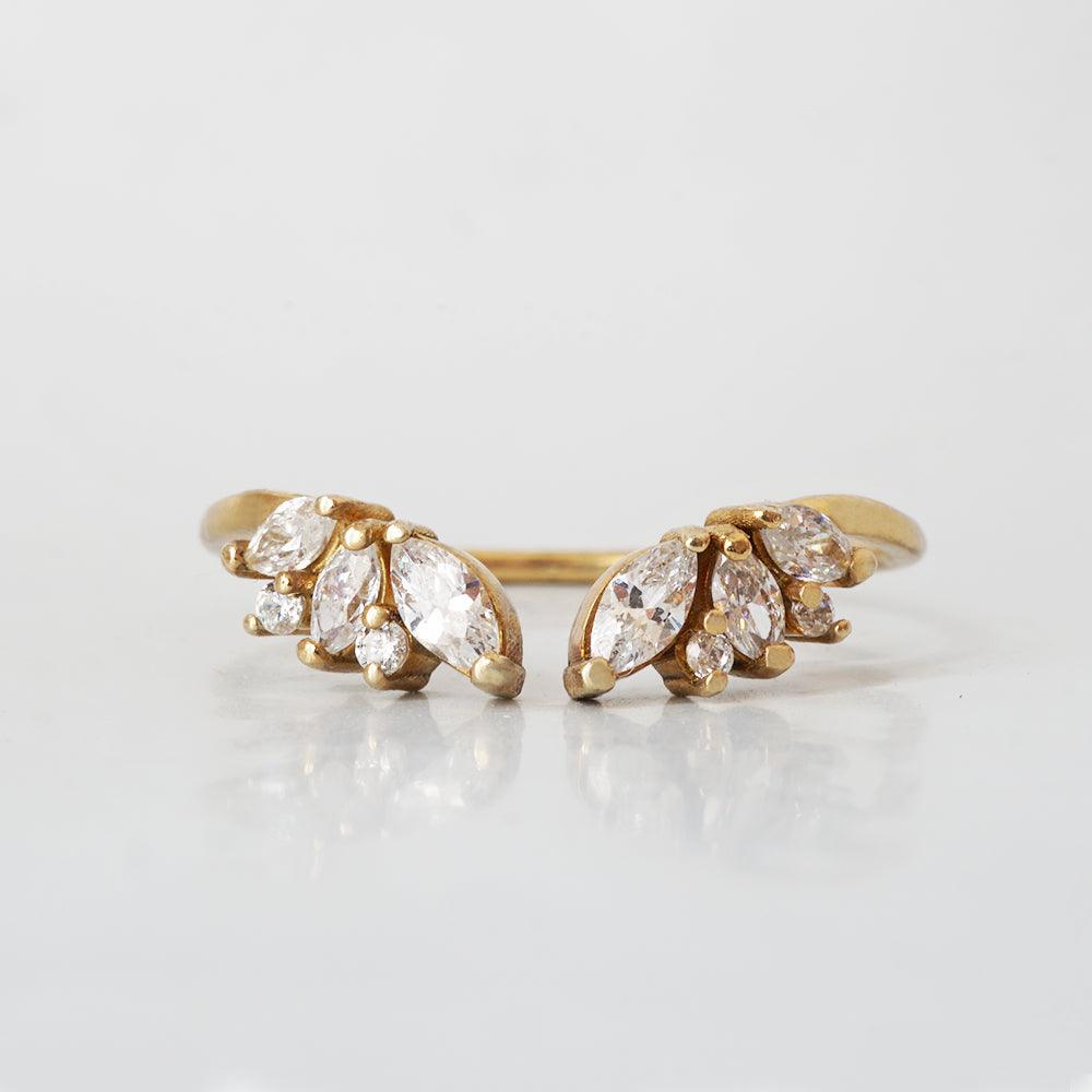 14K Siren Wing Marquise Ring - Tippy Taste Jewelry