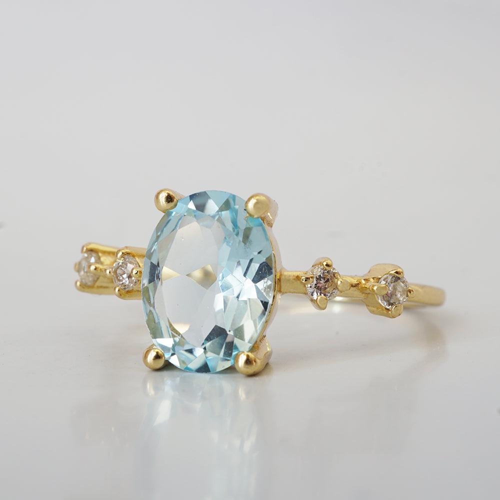 Summer Sky Blue Topaz Ring - Tippy Taste Jewelry