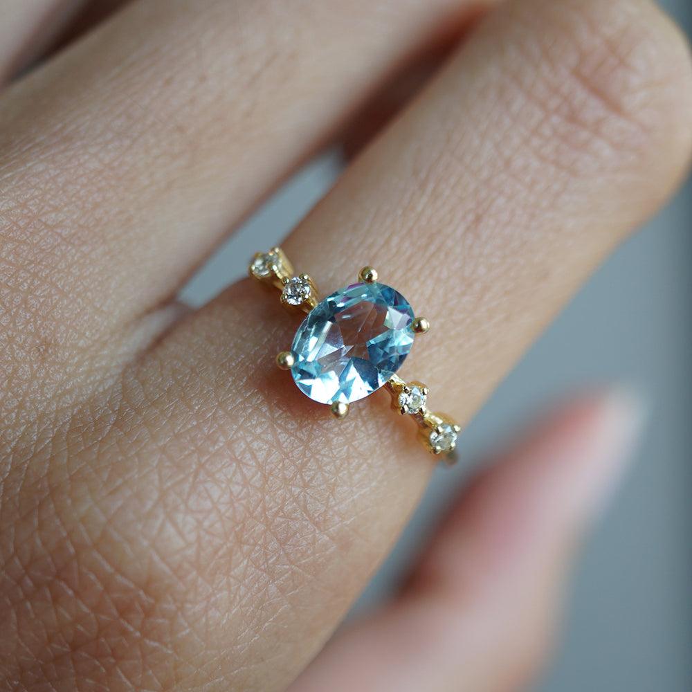 Summer Sky Blue Topaz Ring - Tippy Taste Jewelry