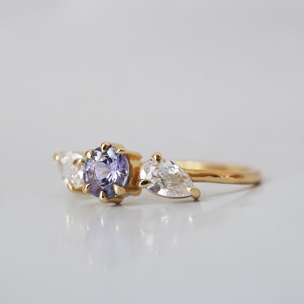 Limited Edition: 14K Tazanite & White Topaz Dewy Ring - Tippy Taste Jewelry